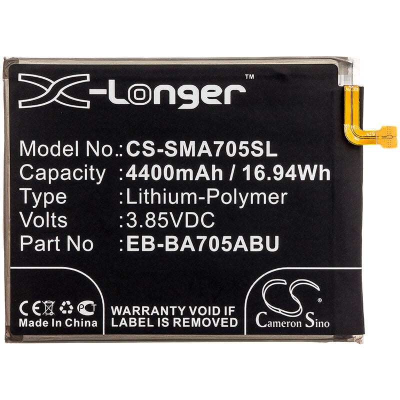 3.85V, 4400mAh, Li-Polymer Battery fits Samsung, Galaxy A70, Galaxy A70 2019, 16.94Wh