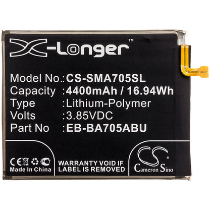 3.85V, 4400mAh, Li-Polymer Battery fits Samsung, Galaxy A70, Galaxy A70 2019, 16.94Wh