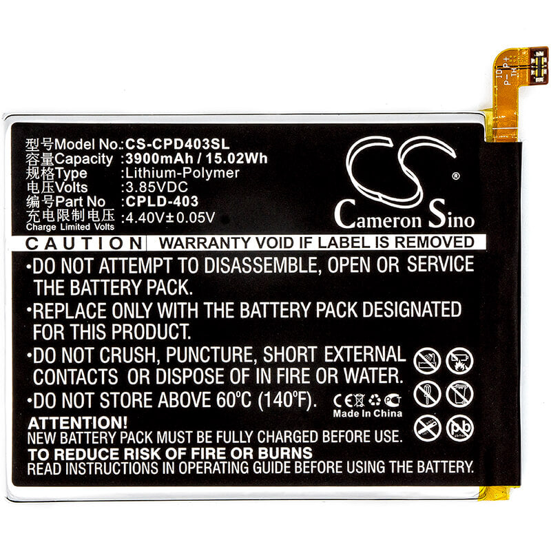 3.85V, 3900mAh, Li-Polymer Battery fits Coolpad, C106, Cool 1, 15.015Wh