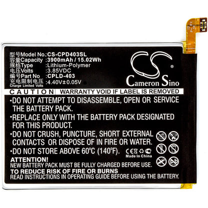 3.85V, 3900mAh, Li-Polymer Battery fits Coolpad, C106, Cool 1, 15.015Wh