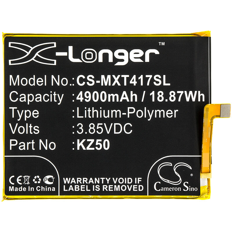 3.85V, 4900mAh, Li-Polymer Battery fits Motorola, Moto G Power, Pah30004, 18.865Wh