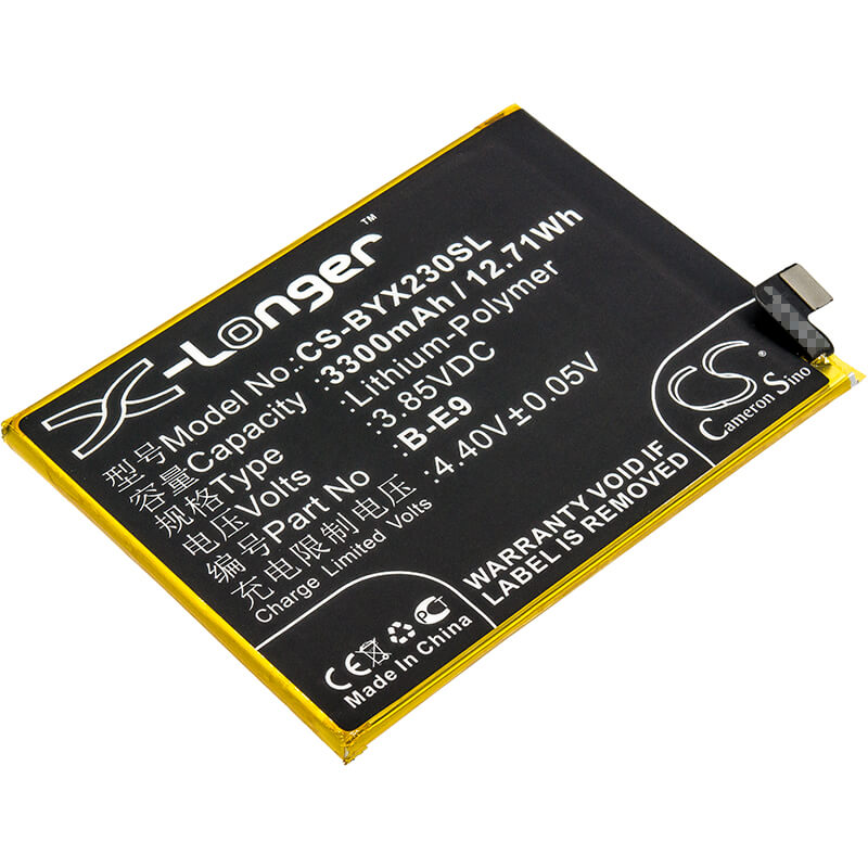 3.85V, 3300mAh, Li-Polymer Battery fits Vivo, V1809, V1809a, 12.705Wh
