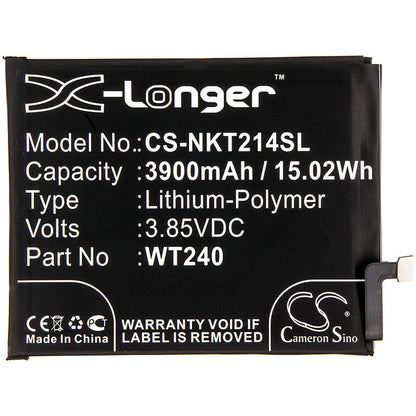 3.85V, 3900mAh, Li-Polymer Battery fits Nokia, 2.3, 2.3 Lte, 15.015Wh