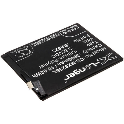 3.85V, 3900mAh, Li-Polymer Battery fits Meizu, M1923, M923q, 15.015Wh