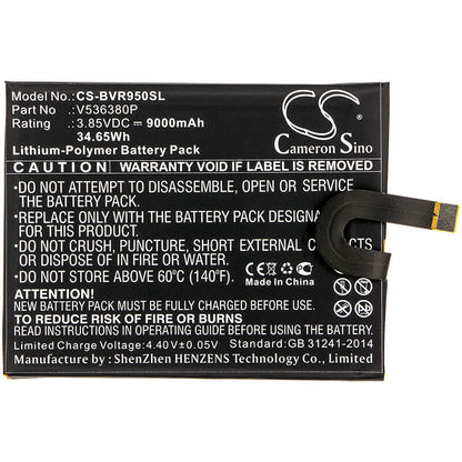 3.85V, 9000mAh, Li-Polymer Battery fits Blackview, Bv9500, Bv9500 Oro, 34.65Wh