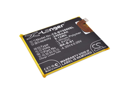 3.8V, 2400mAh, Li-Polymer Battery fits Vivo, X6, X6a, 9.12Wh