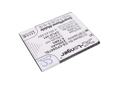 3.8V, 2300mAh, Li-ion Battery fits Coolpad, 8675, 8675 Hd 4g, 8.74Wh
