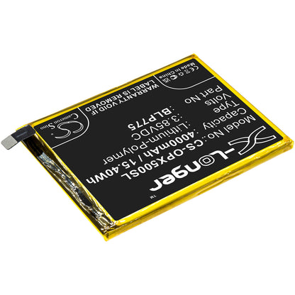 3.85V, 4000mAh, Li-Polymer Battery fits Oppo, Realme X50 5g, Rmx2021, 15.4Wh