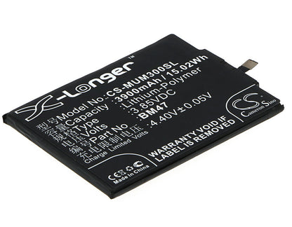 3.85V, 3900mAh, Li-Polymer Battery fits Xiaomi, 3, 3s, 15.015Wh
