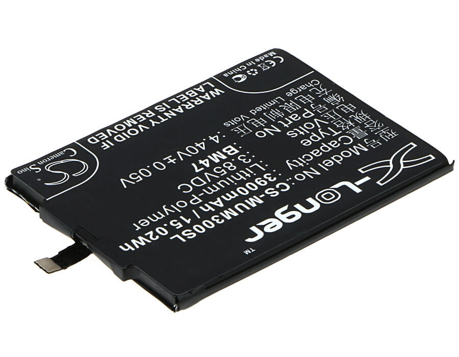3.85V, 3900mAh, Li-Polymer Battery fits Xiaomi, 3, 3s, 15.015Wh