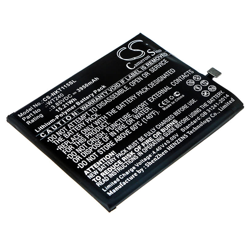3.85V, 3950mAh, Li-Polymer Battery fits Nokia, 3.2, Ta-1154, 15.2075Wh