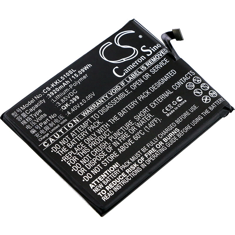 3.85V, 3920mAh, Li-Polymer Battery fits Qiku, N5, N51605-a01, 15.092Wh