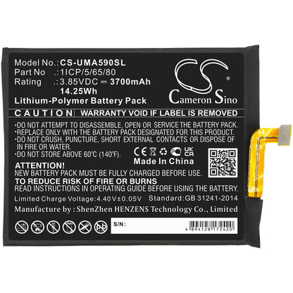 3.85V, 3700mAh, Li-Polymer Battery fits Umi, Umidigi A9 Pro, 14.245Wh