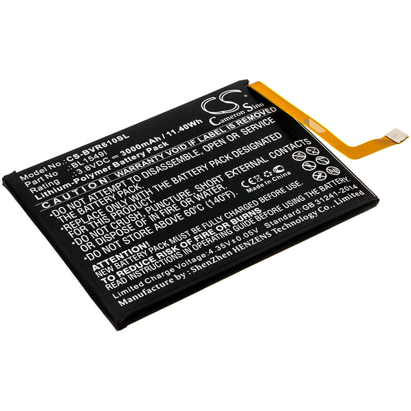 3.8V, 3000mAh, Li-Polymer Battery fits Blackview, R6, 11.4Wh