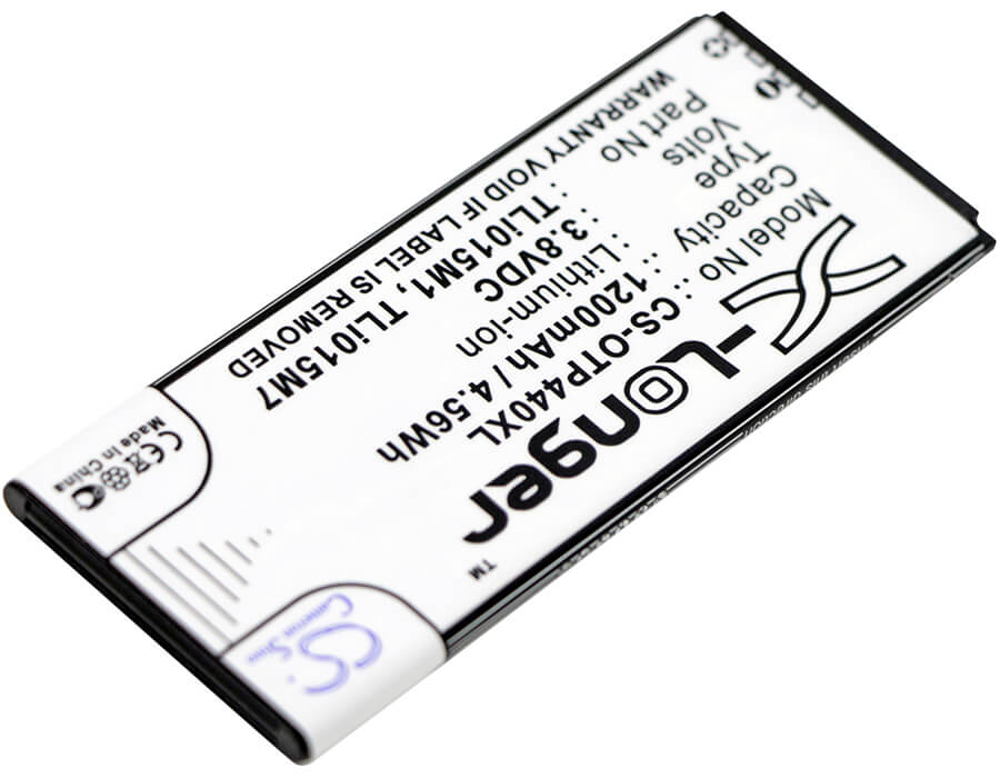 3.8V, 1200mAh, Li-ion Battery fits Alcatel, One Touch Pixi 4 4.0, Ot-4034, 4.56Wh