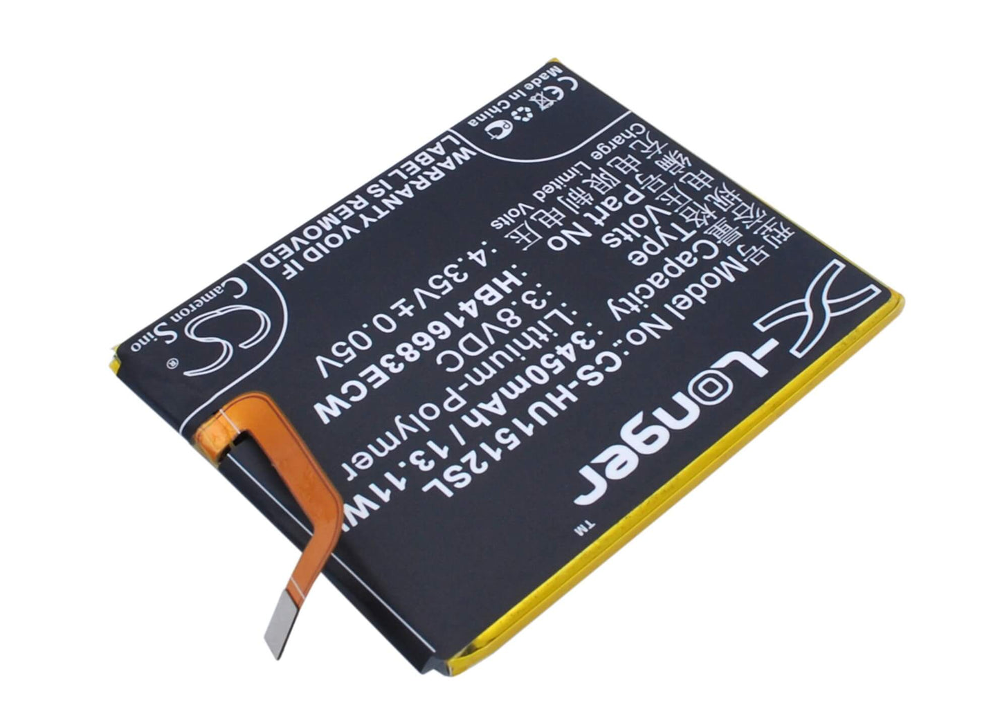3.8V, 3450mAh, Li-Polymer Battery fits Huawei, Angler, H1511, 13.11Wh
