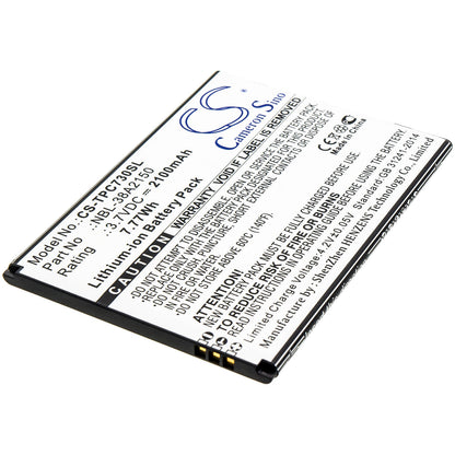 3.7V, 2100mAh, Li-ion Battery fits Neffos, C7 Lite, Tp7041a, 7.77Wh