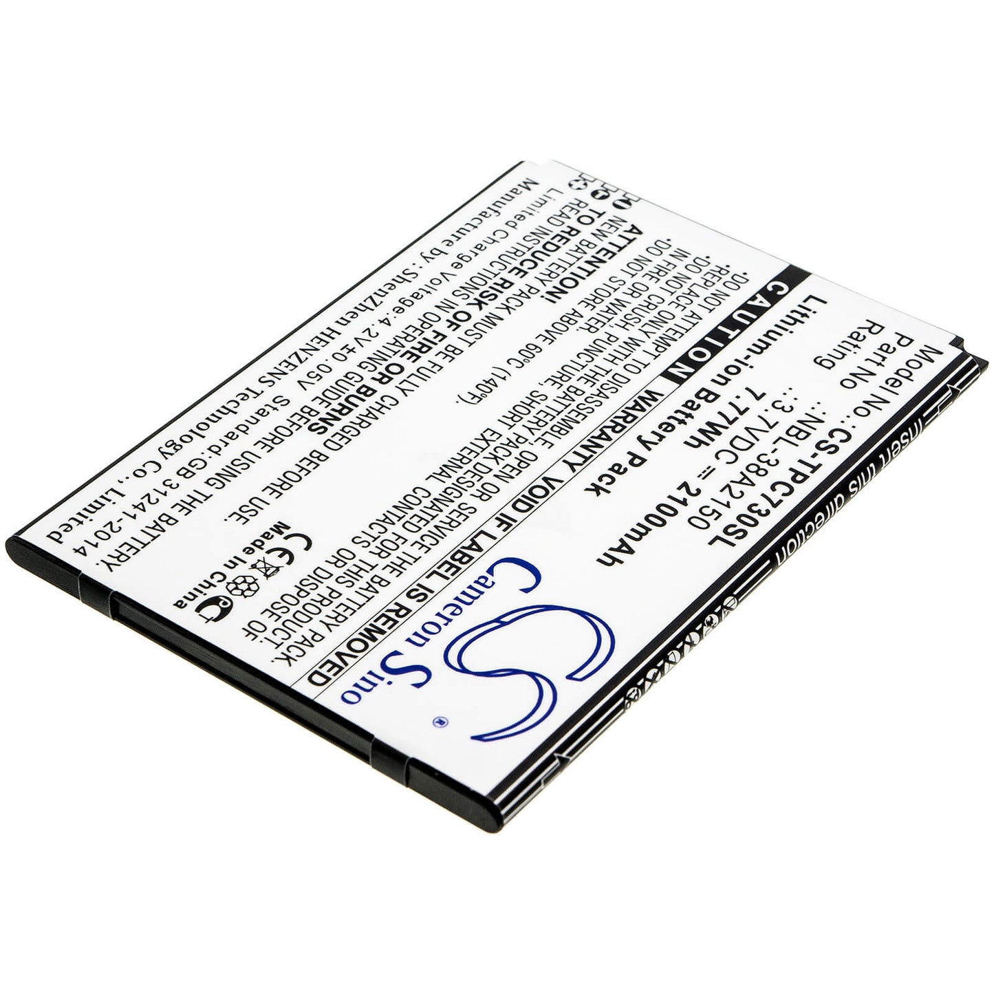 3.7V, 2100mAh, Li-ion Battery fits Tp-link, Neffos C7 Lite, Tp7041a, 7.77Wh