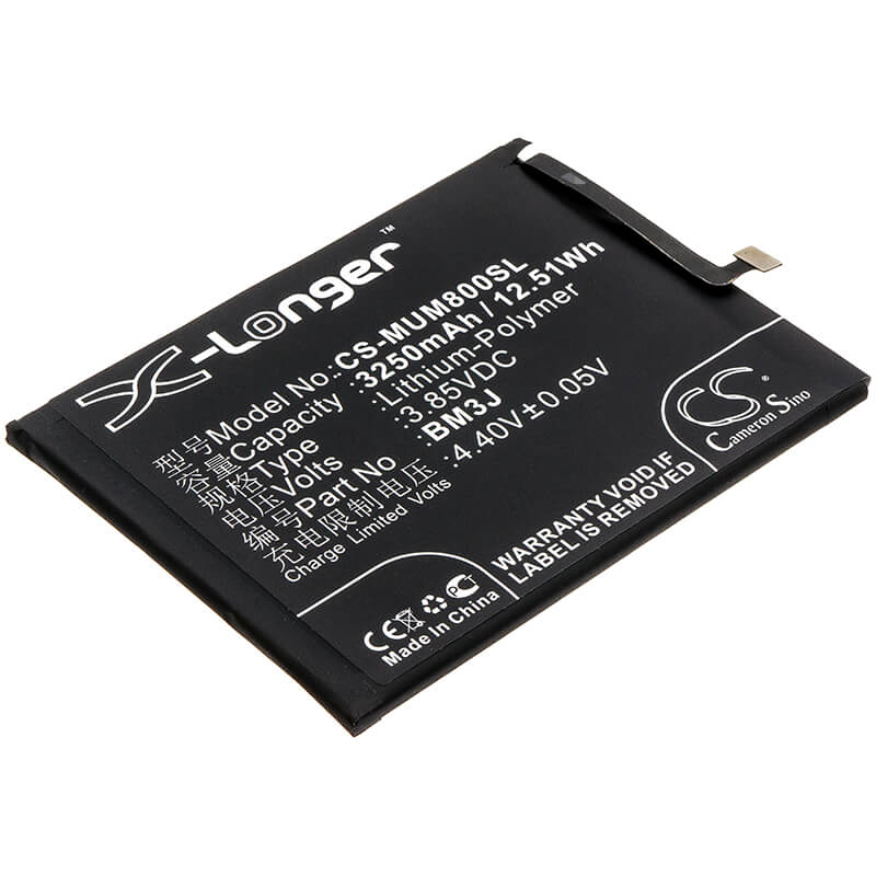 3.85V, 3250mAh, Li-Polymer Battery fits Xiaomi, M1808d2tc, M1808d2te, 12.5125Wh