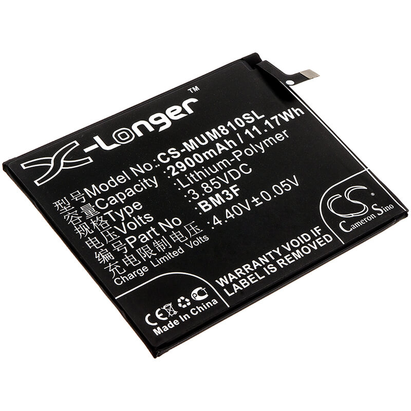 3.85V, 2900mAh, Li-Polymer Battery fits Xiaomi, Mi 8 Explorer, Mi 8 Explorer Edition, 11.165Wh