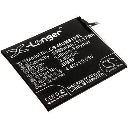 3.85V, 2900mAh, Li-Polymer Battery fits Xiaomi, Mi 8 Explorer, Mi 8 Explorer Edition, 11.165Wh