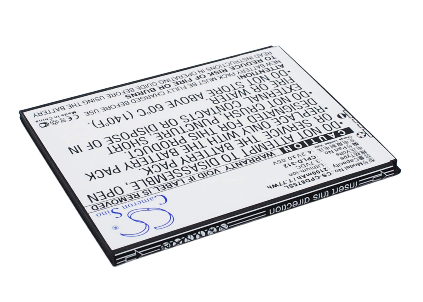 3.7V, 2100mAh, Li-ion Battery fits Micromax, Yureka, 7.77Wh