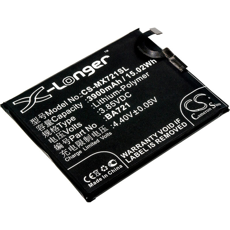 3.85V, 3900mAh, Li-Polymer Battery fits Meizu, M5 Note, M5 Note Global Dual Sim, 15.015Wh