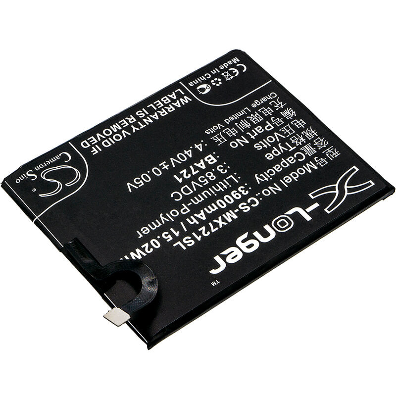 3.85V, 3900mAh, Li-Polymer Battery fits Meizu, M5 Note, M5 Note Global Dual Sim, 15.015Wh