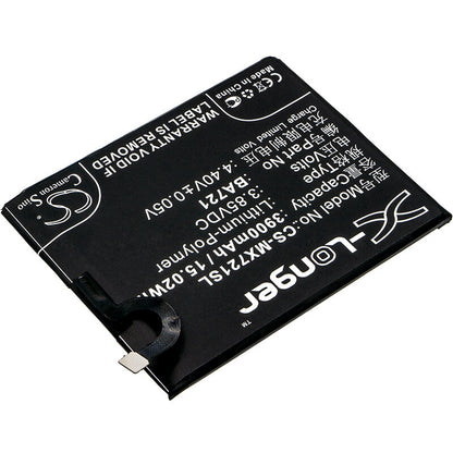 3.85V, 3900mAh, Li-Polymer Battery fits Meizu, M5 Note, M5 Note Global Dual Sim, 15.015Wh