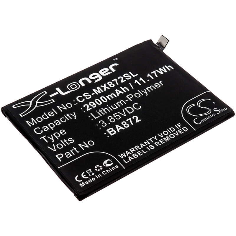 3.85V, 2900mAh, Li-Polymer Battery fits Meizu, M1872, M872h, 11.165Wh