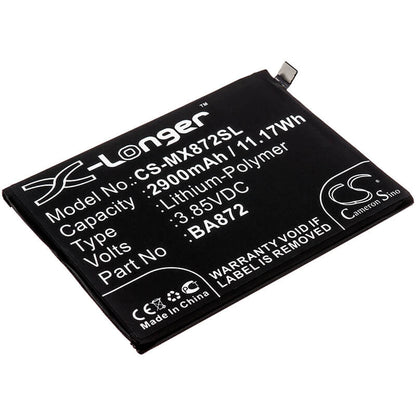3.85V, 2900mAh, Li-Polymer Battery fits Meizu, M1872, M872h, 11.165Wh