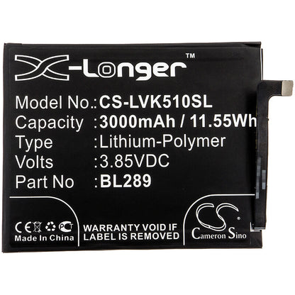 3.85V, 3000mAh, Li-Polymer Battery fits Lenovo, K5 Play, L38021, 11.55Wh