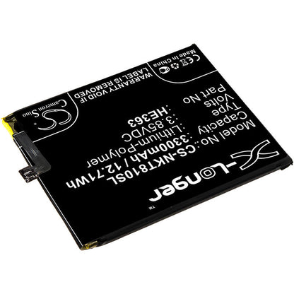 3.85V, 3300mAh, Li-Polymer Battery fits Nokia, 8.1, Ta-1119, 12.705Wh