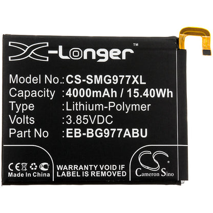 3.85V, 4000mAh, Li-Polymer Battery fits Samsung, Galaxy S10 5g, Sm-g977, 15.4Wh