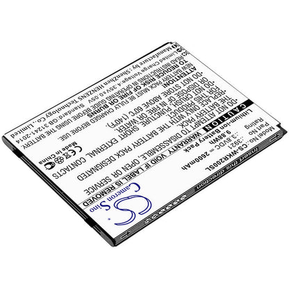 3.8V, 2600mAh, Li-ion Battery fits Wiko, Robby 2, 9.88Wh