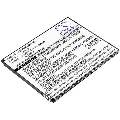 3.8V, 2600mAh, Li-ion Battery fits Wiko, Lenny 5, 9.88Wh