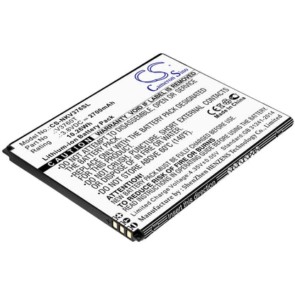 3.8V, 2700mAh, Li-ion Battery fits Nokia, C2, V3760t, 10.26Wh