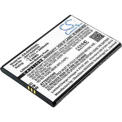 3.7V, 2400mAh, Li-ion Battery fits Doogee, X5 Max Pro, 8.88Wh
