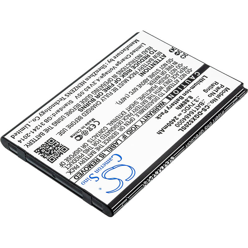 3.7V, 2400mAh, Li-ion Battery fits Doogee, X5 Max Pro, 8.88Wh