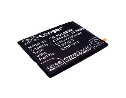 3.85V, 4100mAh, Li-Polymer Battery fits Asus, Zc520tl, Zenfone 3 Max 5.2, 15.785Wh