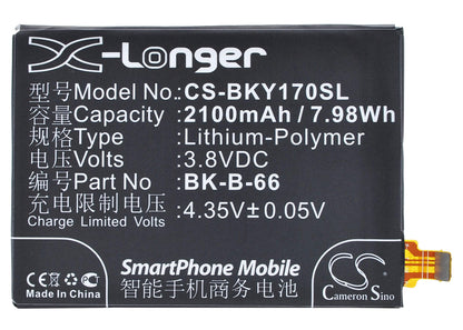 3.8V, 2100mAh, Li-Polymer Battery fits Bbk, Vivo Y17, Vivo Y17t, 7.98Wh