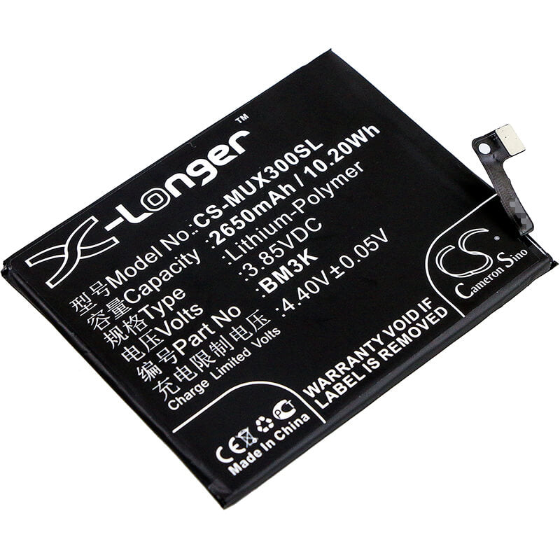 3.85V, 2650mAh, Li-Polymer Battery fits Xiaomi, M1810e5a, M1810e5c, 10.2025Wh