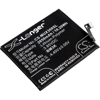 3.85V, 2650mAh, Li-Polymer Battery fits Xiaomi, M1810e5a, M1810e5c, 10.2025Wh
