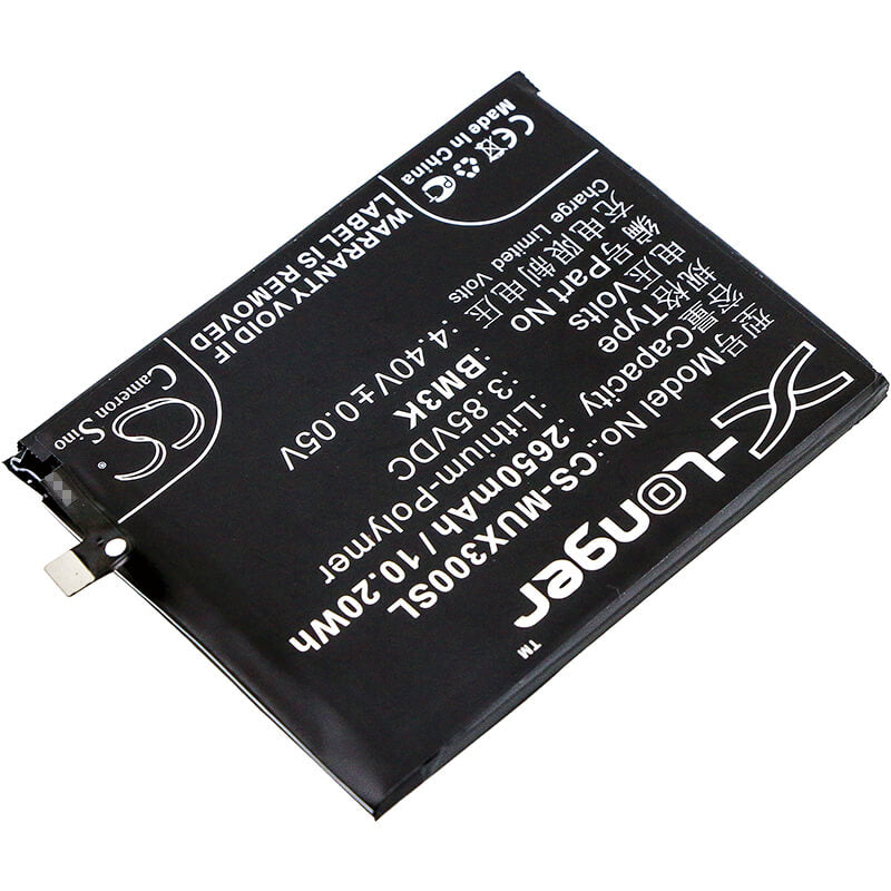 3.85V, 2650mAh, Li-Polymer Battery fits Xiaomi, M1810e5a, M1810e5c, 10.2025Wh