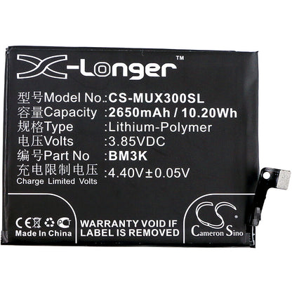 3.85V, 2650mAh, Li-Polymer Battery fits Xiaomi, M1810e5a, M1810e5c, 10.2025Wh