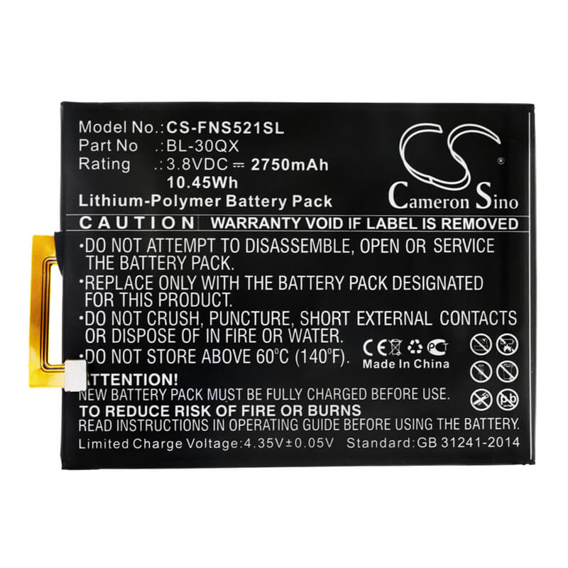 3.8V, 2750mAh, Li-Polymer Battery fits Infinix, Hot S, S521, 10.45Wh