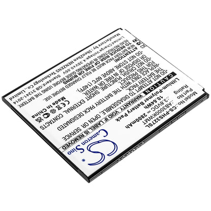 3.8V, 2800mAh, Li-Polymer Battery fits Philips, Cts327, Xenium S327, 10.64Wh