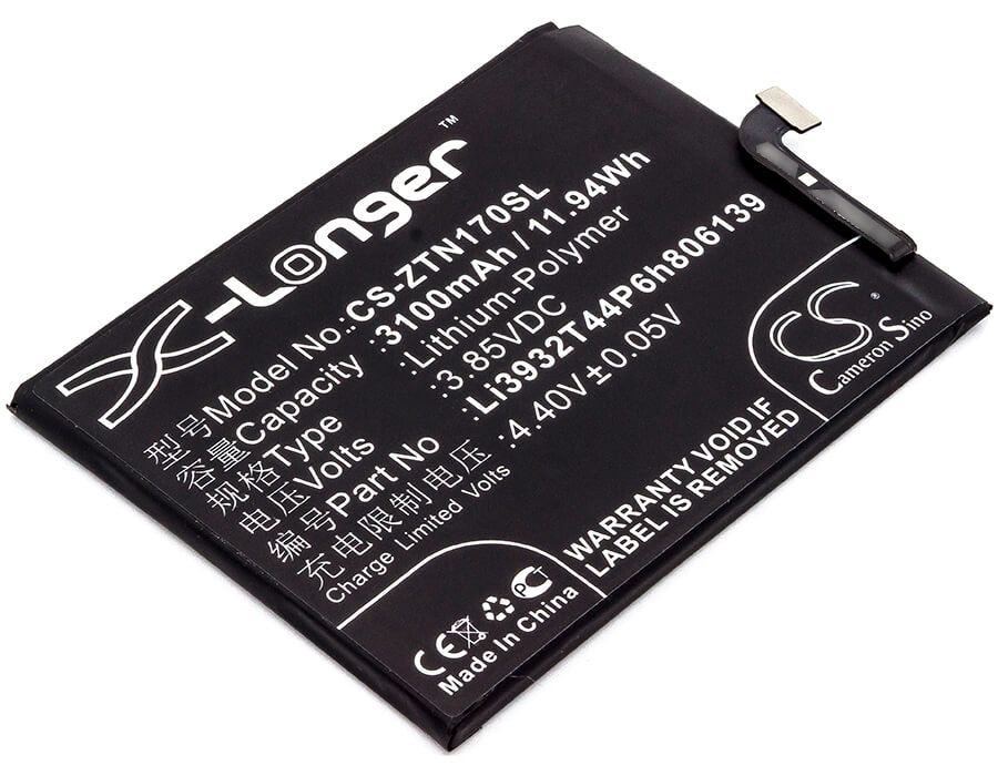 3.85V, 3100mAh, Li-Polymer Battery fits Zte, Nubia Z17, Nubia Z17 Dual Sim, 11.935Wh