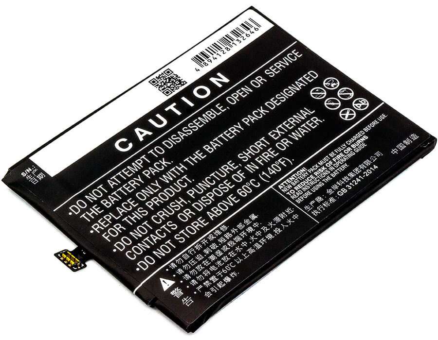 3.85V, 3100mAh, Li-Polymer Battery fits Zte, Nubia Z17, Nubia Z17 Dual Sim, 11.935Wh