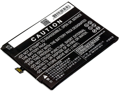 3.85V, 3100mAh, Li-Polymer Battery fits Zte, Nubia Z17, Nubia Z17 Dual Sim, 11.935Wh